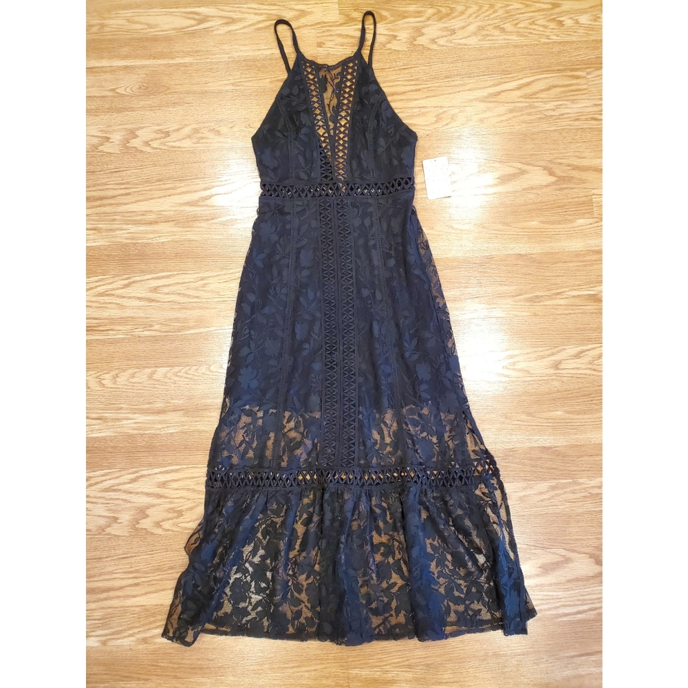 Free People - Long Black Lace Dress